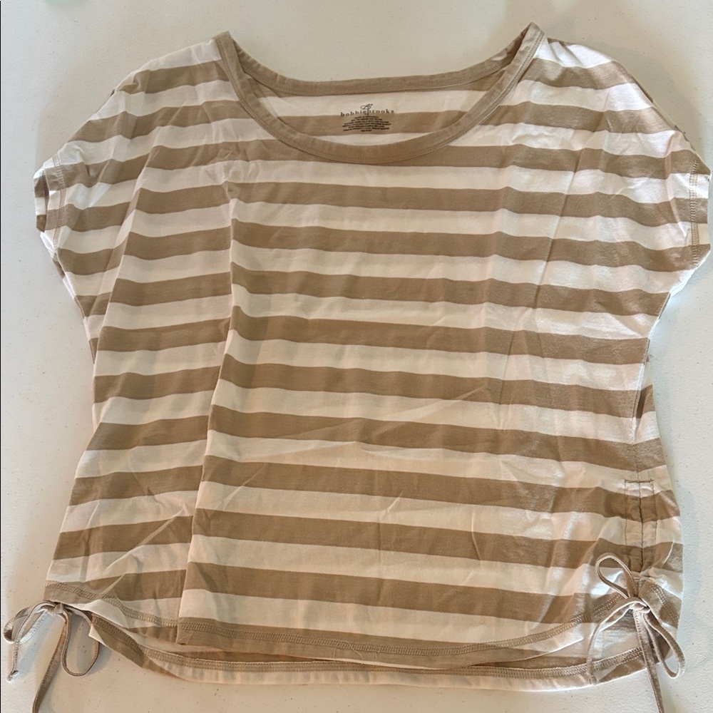 Never worn soft striped top w/ side ties
